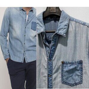 For All Mankind denim long-sleeve shirt size Medium